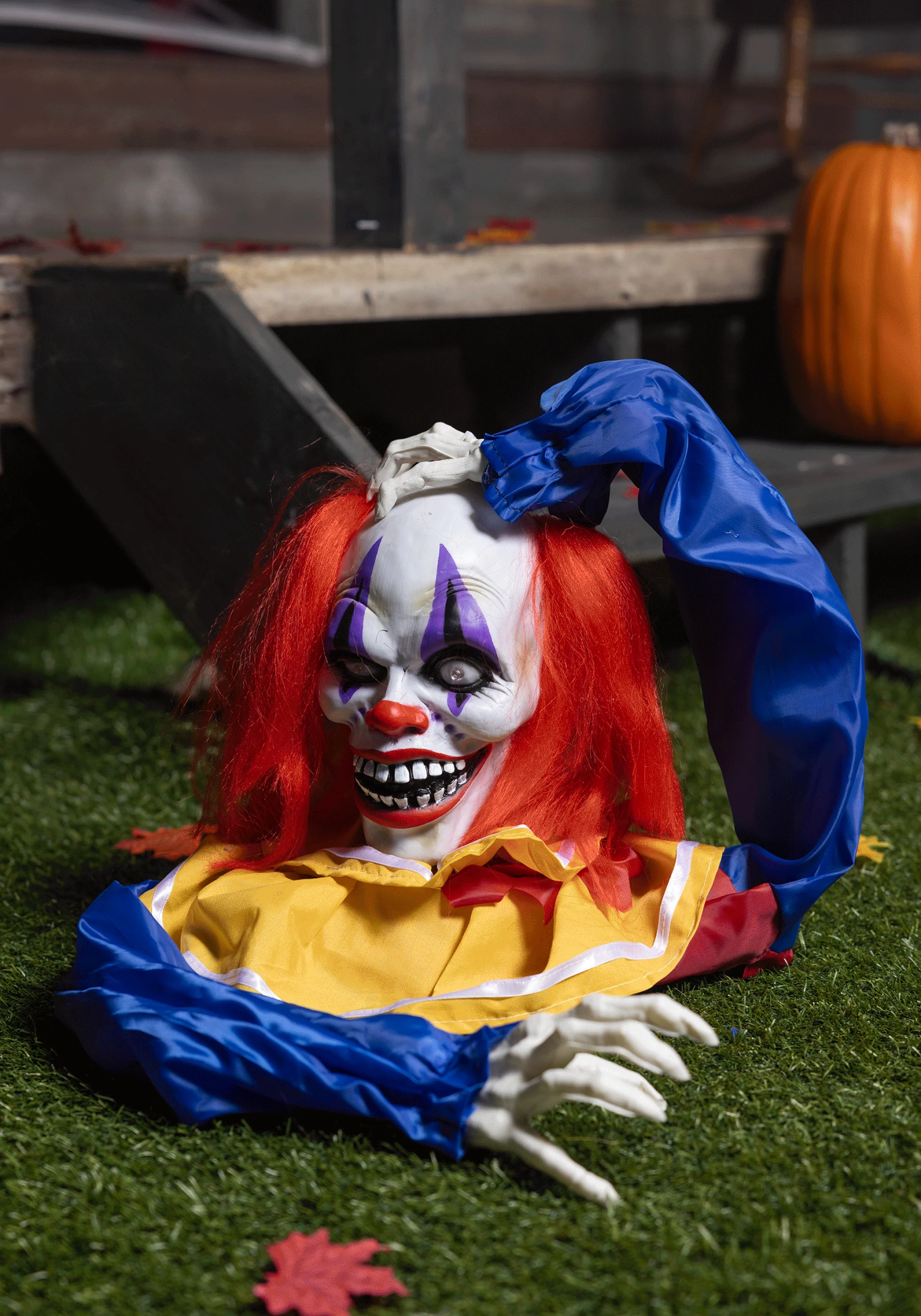 14" Animated Head Popping Clown Ground Breaker Halloween Decoration 4 14" Animated Head Popping Clown Ground Breaker Halloween Decoration - Image 2