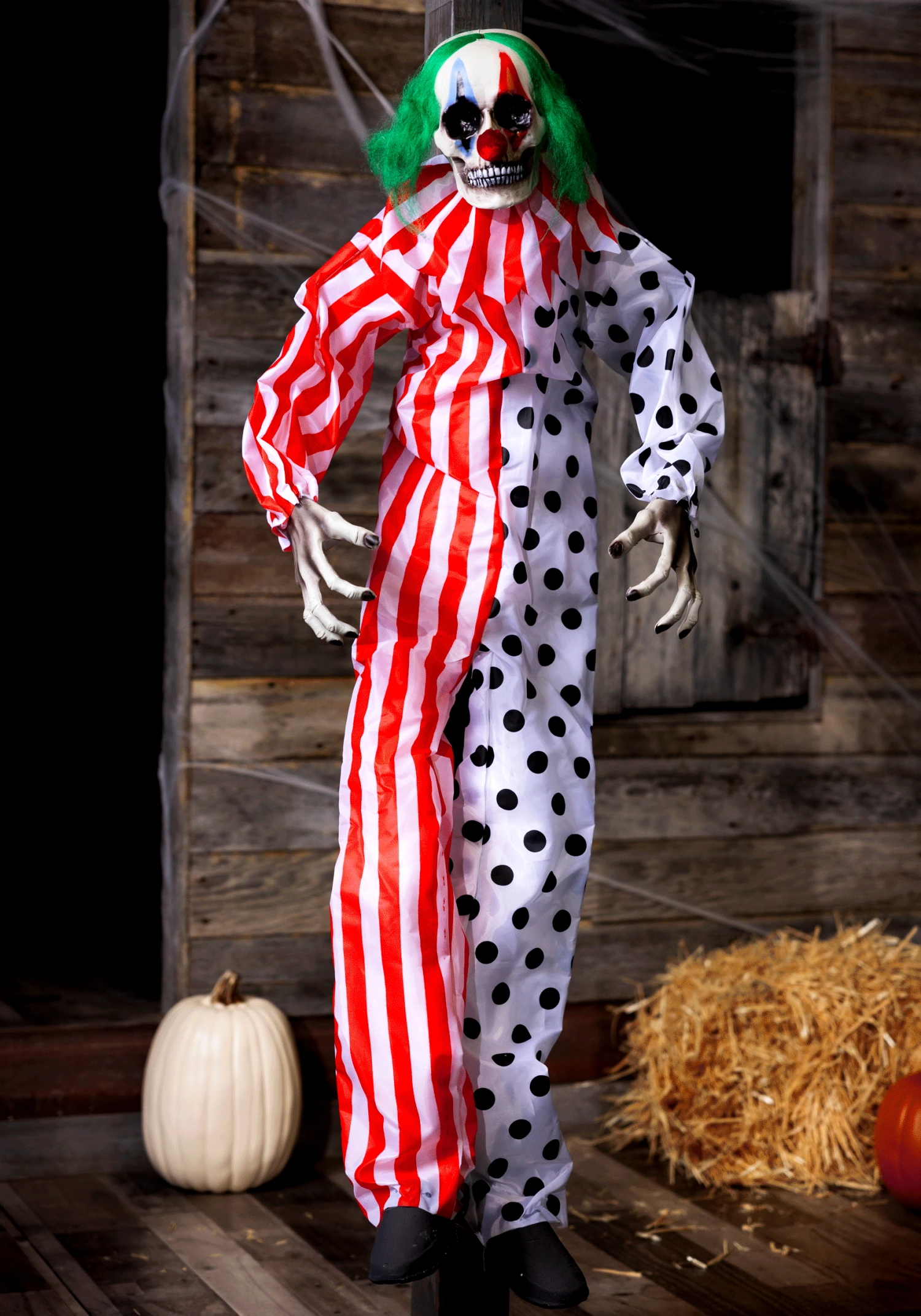 Animated Talking Evil Clown Hanging Halloween Decoration 4 Animated Talking Evil Clown Hanging Halloween Decoration - Image 2