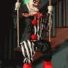 4FT Animated Swinging Chuckles Evil Clown Halloween Prop 2 4FT Animated Swinging Chuckles Evil Clown Halloween Prop -Halloween Costumes animated swinging chuckles prop 0