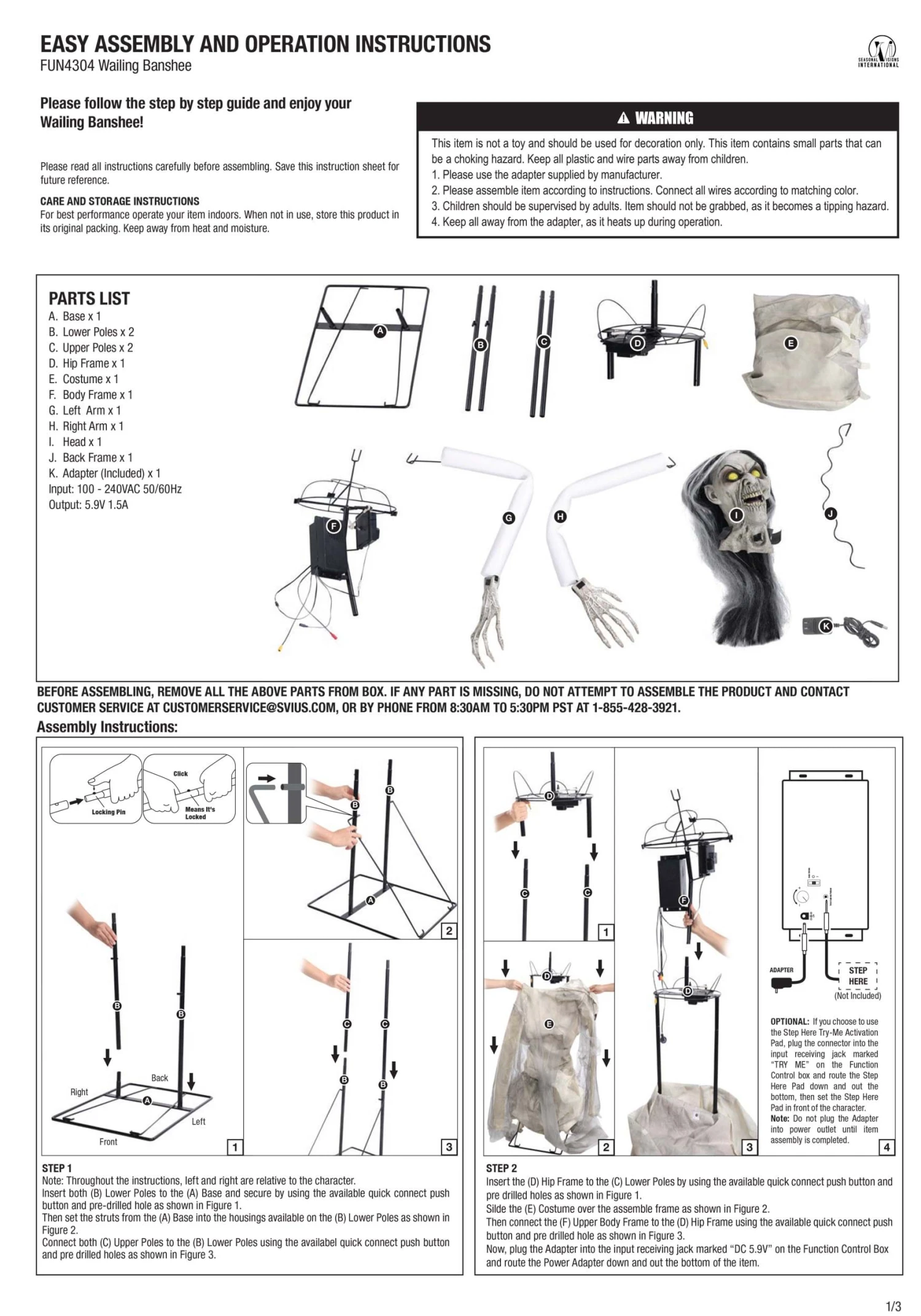 7FT Animatronic Wailing Banshee Seasonal Visions International Decoration 10 7FT Animatronic Wailing Banshee Seasonal Visions International Decoration - Image 8