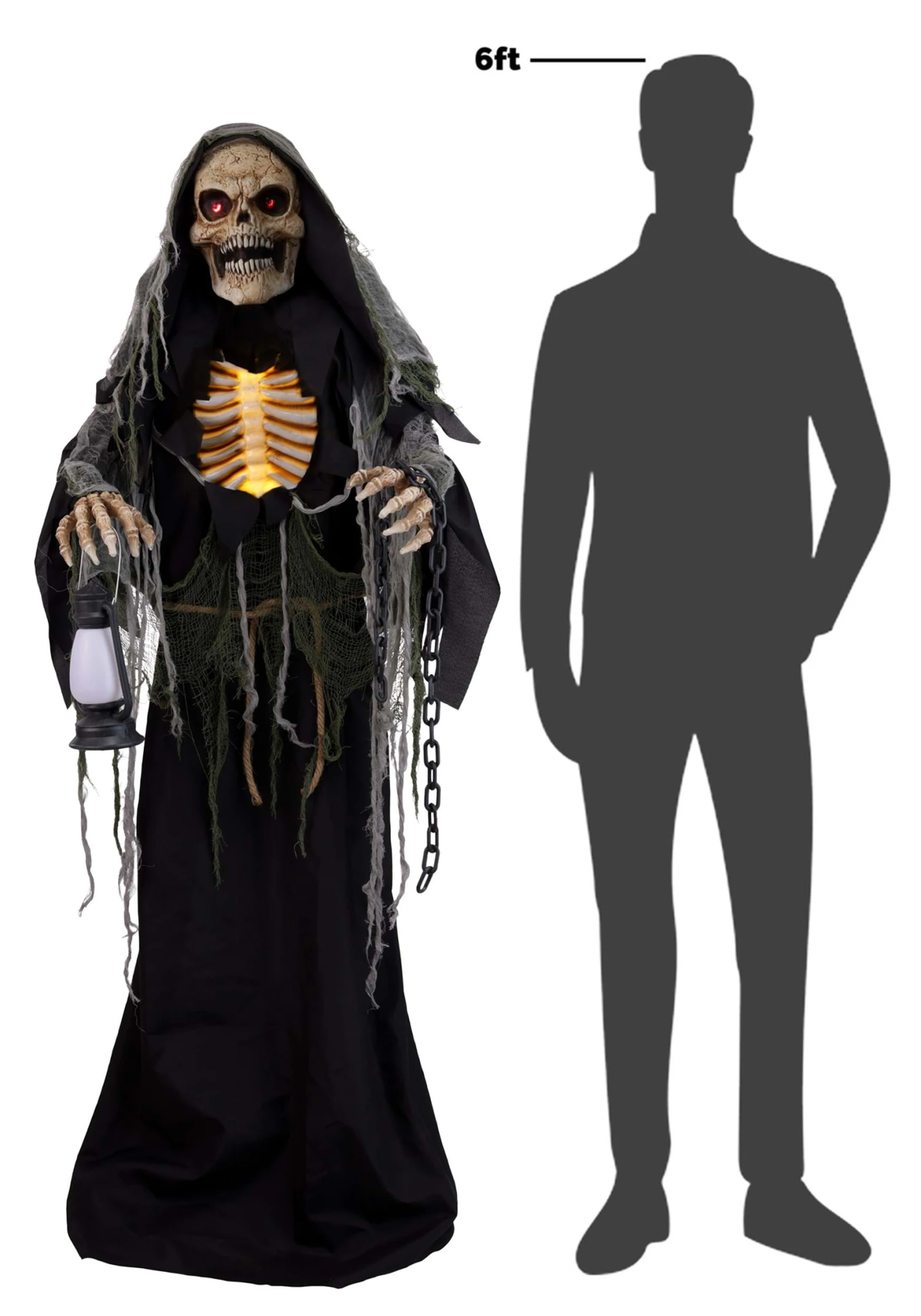 5.4FT Animated Wraithlike Reaper Halloween Decoration - Scream Saver 6 5.4FT Animated Wraithlike Reaper Halloween Decoration - Scream Saver - Image 4