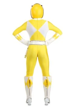 Authentic Women's Power Rangers Yellow Ranger Costume -Halloween Costumes authentic adult power rangers yellow ranger costum alt 2