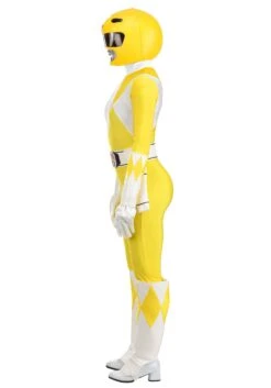 Authentic Women's Power Rangers Yellow Ranger Costume -Halloween Costumes authentic adult power rangers yellow ranger costum alt 3