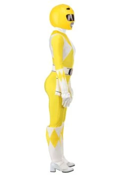 Authentic Women's Power Rangers Yellow Ranger Costume -Halloween Costumes authentic adult power rangers yellow ranger costum alt 4