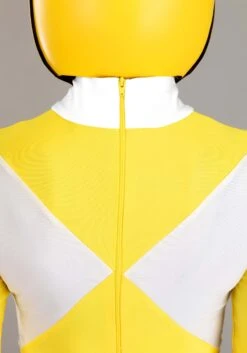 Authentic Women's Power Rangers Yellow Ranger Costume -Halloween Costumes authentic adult power rangers yellow ranger costum alt 5