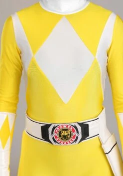 Authentic Women's Power Rangers Yellow Ranger Costume -Halloween Costumes authentic adult power rangers yellow ranger costum alt 6