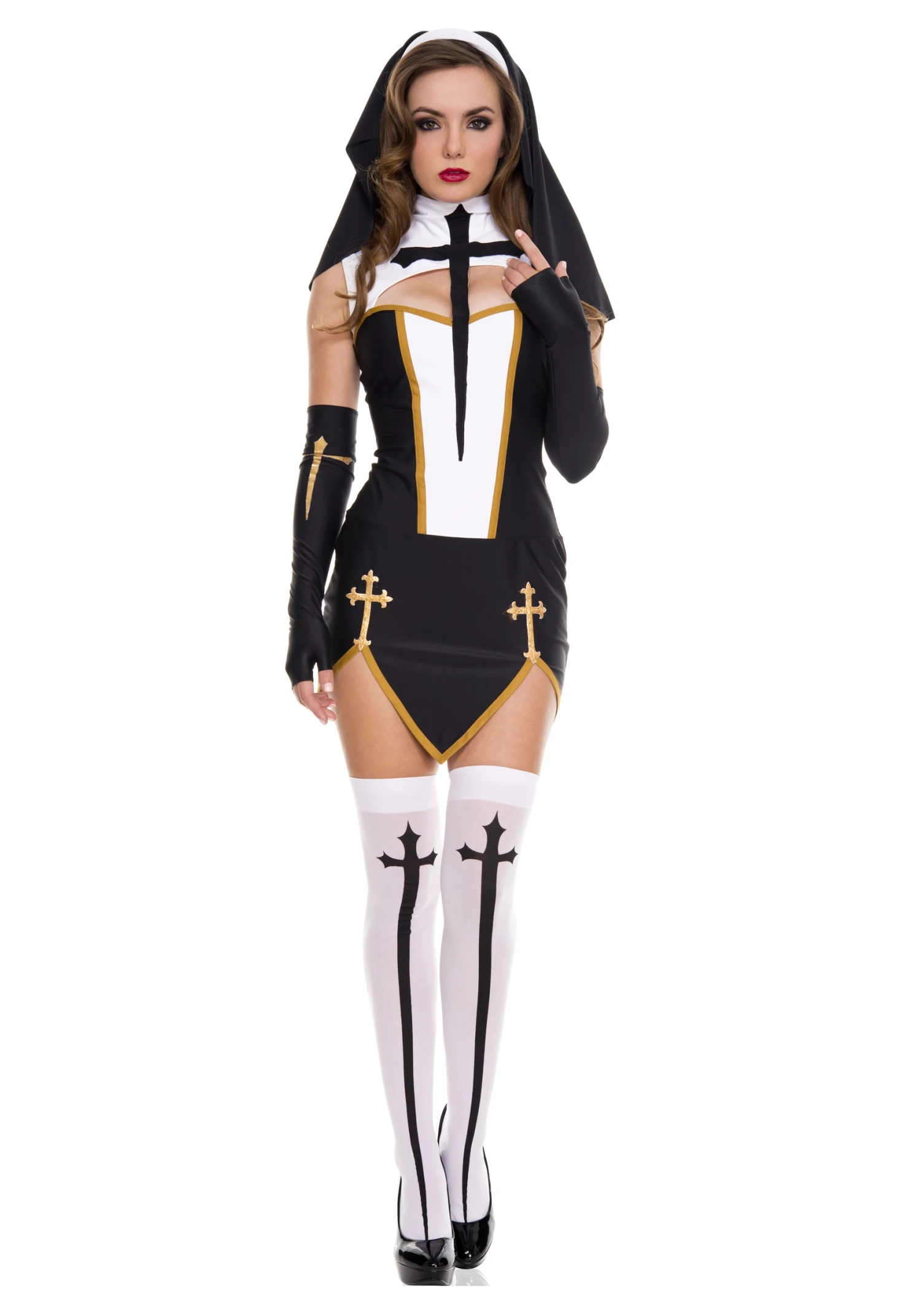 MUSIC LEGS Bad Habit Nun Costume For Women 3 MUSIC LEGS Bad Habit Nun Costume For Women