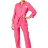 Barbie Movie Pink Jumpsuit Costume For Women -Halloween Costumes barbie movie adult pink jumpsuit costume