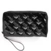Bat Studded Quilted Faux Patent Zip-Around Black Wallet 2 Bat Studded Quilted Faux Patent Zip-Around Black Wallet -Halloween Costumes bat studded quilted patent wallet