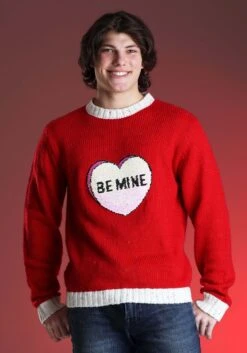 Be Mine Valentine's Day Adult Sweater 15 Be Mine Valentine's Day Adult Sweater -Halloween Costumes be mine valentines day sweater alt 2
