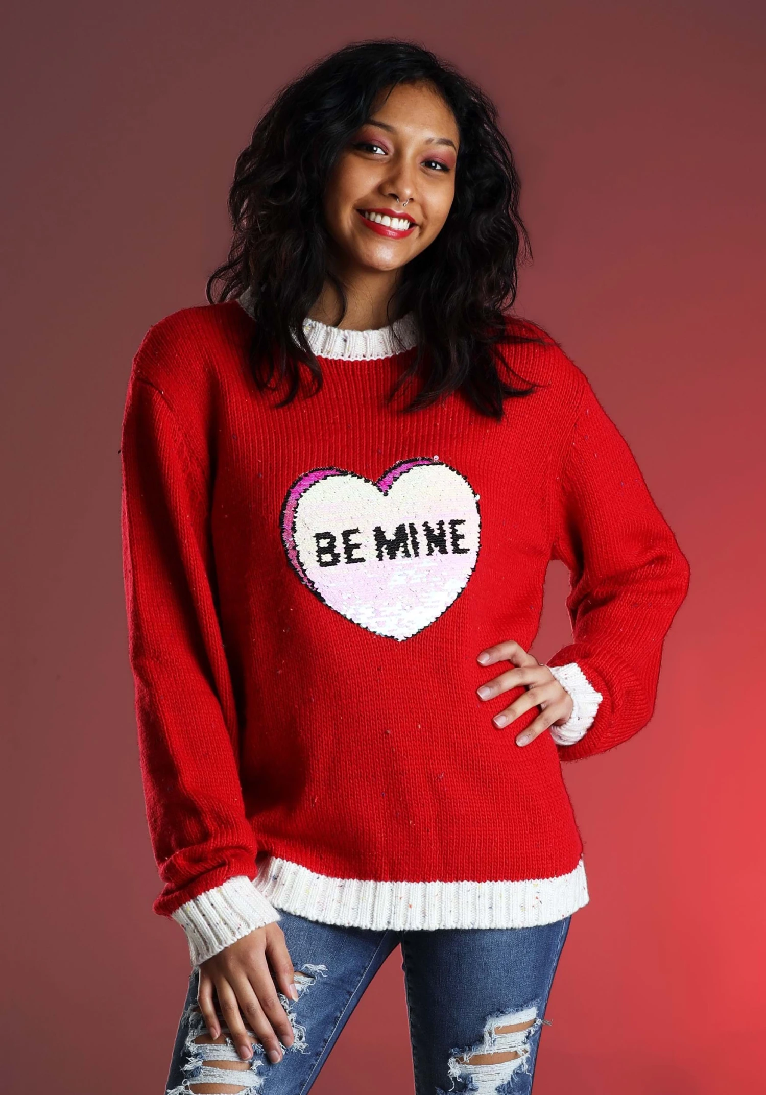 Be Mine Valentine's Day Adult Sweater 3 Be Mine Valentine's Day Adult Sweater