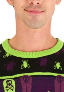 Beetlejuice It's Showtime! Halloween Sweater For Adults -Halloween Costumes beetlejuice its showtime adult ugly halloween sweater alt4