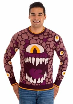 Adult Beholder Dungeons And Dragons Sweater -Halloween Costumes beholder dungeons and dragons sweater alt 3