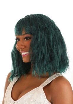 Black And Green Wavy Wig Accessory 7 Black And Green Wavy Wig Accessory -Halloween Costumes black and green wavy wig alt 1