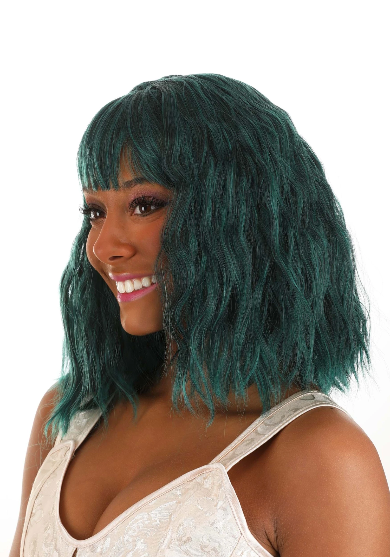 Black And Green Wavy Wig Accessory 4 Black And Green Wavy Wig Accessory - Image 2