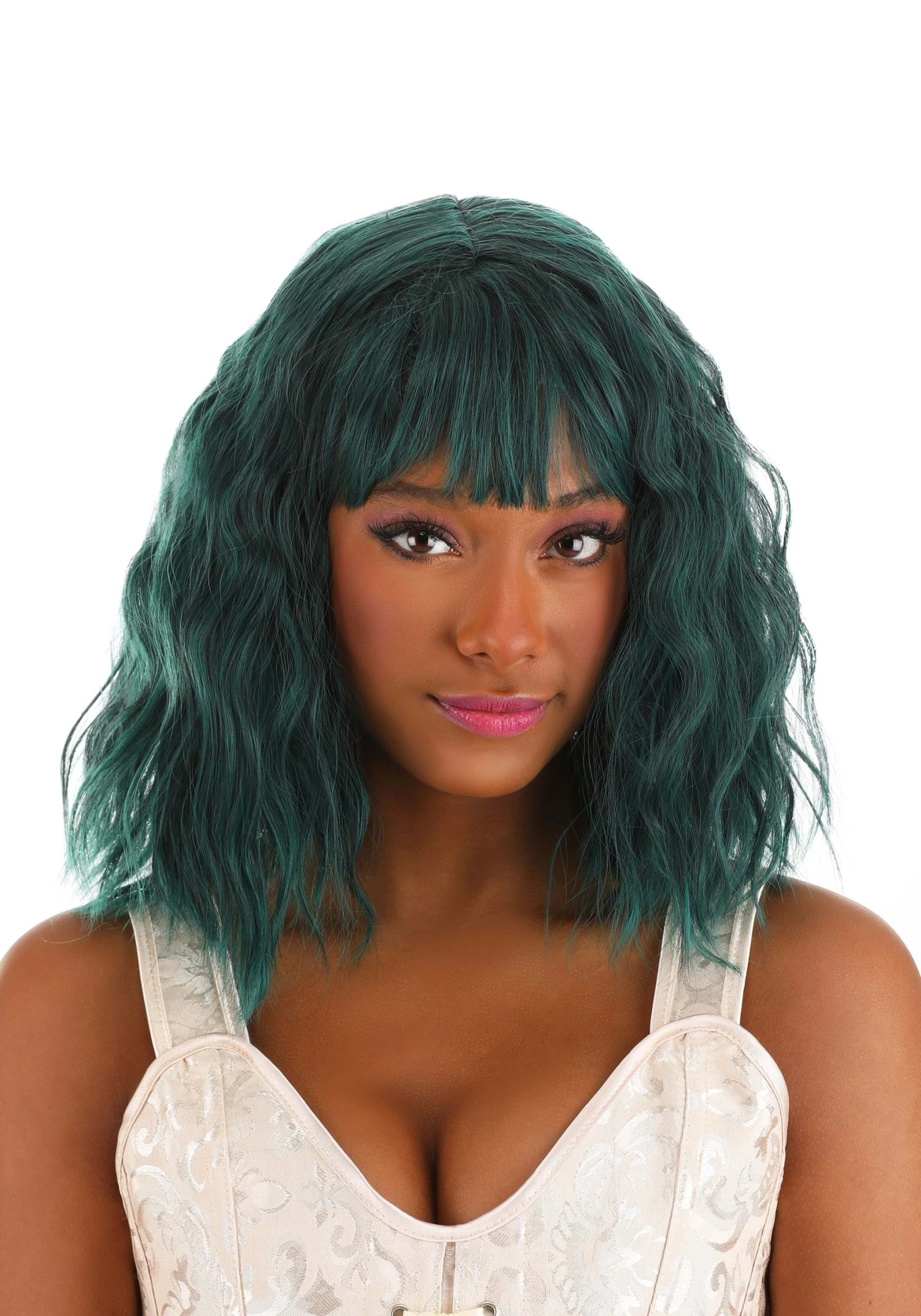 Black And Green Wavy Wig Accessory 3 Black And Green Wavy Wig Accessory