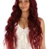 Red And Black Long Wavy Costume Wig For Women 2 Red And Black Long Wavy Costume Wig For Women -Halloween Costumes black and red long wavy wig