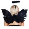 LEG AVENUE Black Angel Wings And Halo Costume Headband 1 LEG AVENUE Black Angel Wings And Halo Costume Headband -Halloween Costumes black angel wings and halo set