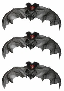 Pack Of 3 Black Halloween Bats Decoration 7 Pack Of 3 Black Halloween Bats Decoration -Halloween Costumes black bat 3 pack alt 2