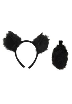 Black Bear Costume Ears Headband & Tail Kit -Halloween Costumes black bear ears headband tail kit alt 2