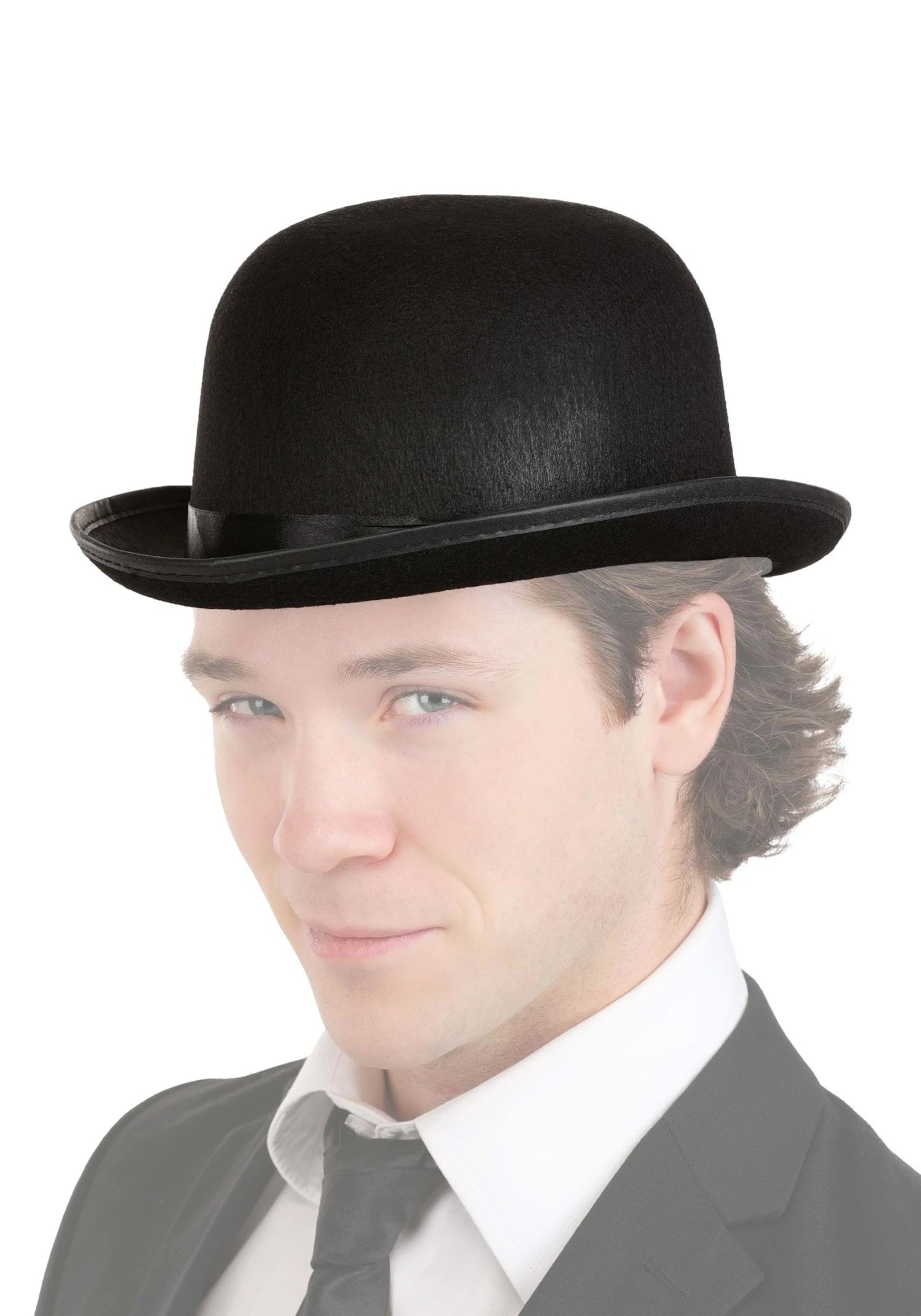 Men's Black Costume Bowler Hat 4 Men's Black Costume Bowler Hat - Image 2