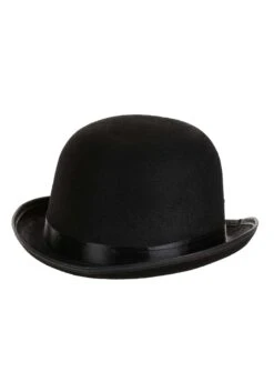 Men's Black Costume Bowler Hat 7 Men's Black Costume Bowler Hat -Halloween Costumes black bowler hat alt 2