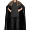 Black Faux Fur Collar Kid's Viking Costume Cape 1 Black Faux Fur Collar Kid's Viking Costume Cape -Halloween Costumes black faux fur collar kids viking costume cape