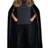 Black Faux Fur Collar Viking Cape For Adults