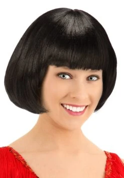 Deluxe Black Flapper Costume Wig For Women