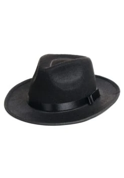 Black Gangster Costume Hat For Adults