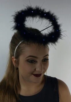 LED Lights In A Black Halo -Halloween Costumes black halo with led lights alt 1