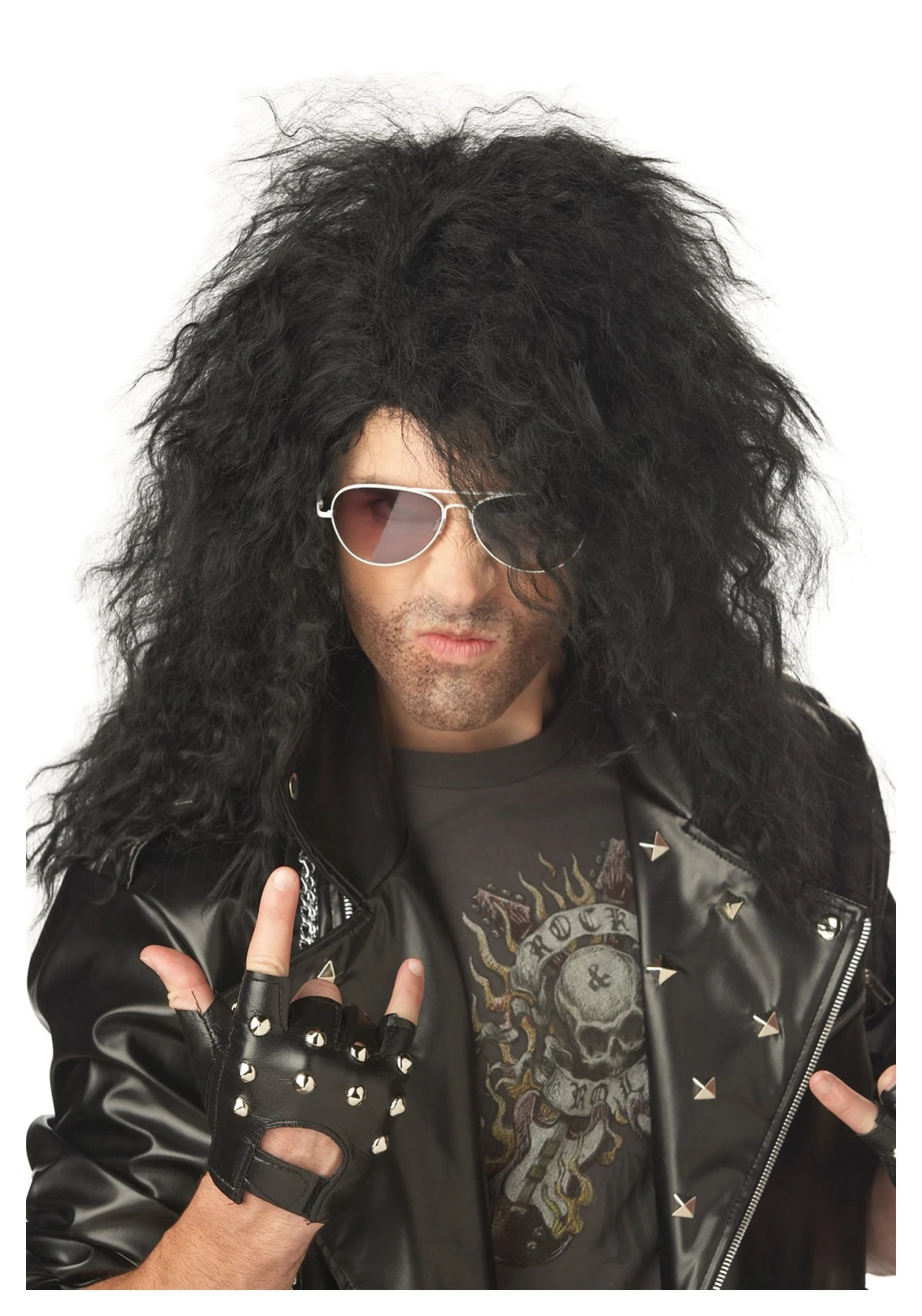 Black Heavy Metal Wig 3 Black Heavy Metal Wig