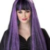 Women's Black And Purple Witch Costume Wig -Halloween Costumes black purple witch wig