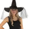 Sparkly Black Witch Hat For Women -Halloween Costumes black witch hat