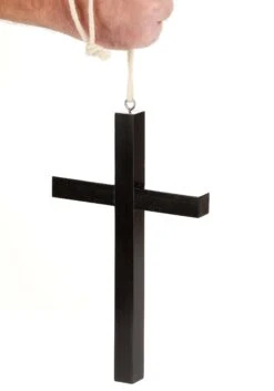 Black Wood Monk Cross Costume Accessory -Halloween Costumes black wood monk cross prop alt 1