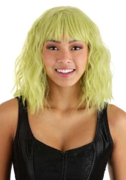 Blonde And Green Wavy Wig For Women