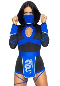 LEG AVENUE Ninja Blue Dragon Costume -Halloween Costumes blue dragon ninja alt 2