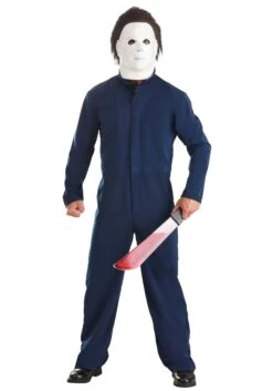 Costume Of A Blue Mechanic Coveralls Murderer -Halloween Costumes blue mechanic coveralls costume alt 1