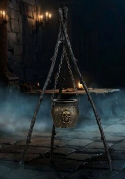 58.5-Inch Boiling Up Trouble Light Up Witch Cauldron Decoration