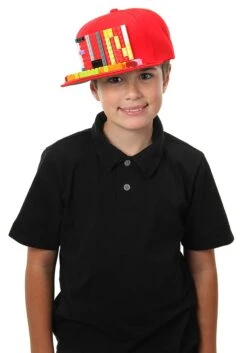Red Bricky Blocks Snapback Hat