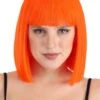 Bright Orange Bob Wig For Adults -Halloween Costumes bright orange bob wig