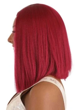 Long Bright Red Bob Wig -Halloween Costumes bright red long bob wig alt 2