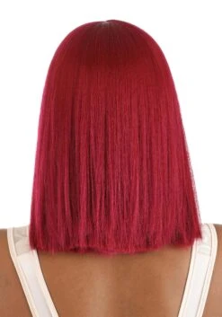 Long Bright Red Bob Wig -Halloween Costumes bright red long bob wig alt 3