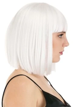 Bright White Bob Wig For Women -Halloween Costumes bright white bob wig alt 3