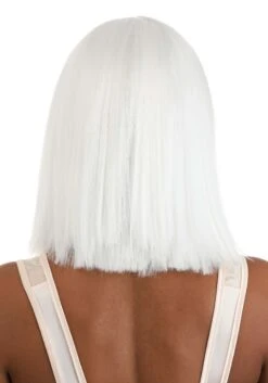 Bright White Long Bob Wig For Women 7 Bright White Long Bob Wig For Women -Halloween Costumes bright white long bob wig alt 1