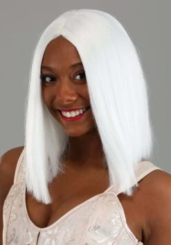 Bright White Long Bob Wig For Women 8 Bright White Long Bob Wig For Women -Halloween Costumes bright white long bob wig alt 2