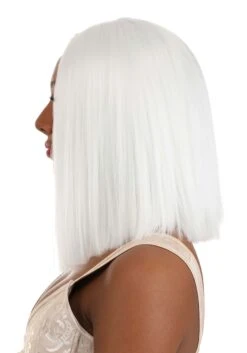 Bright White Long Bob Wig For Women 9 Bright White Long Bob Wig For Women -Halloween Costumes bright white long bob wig alt 3
