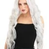 Long Bright White Wavy Wig 2 Long Bright White Wavy Wig -Halloween Costumes bright white long wavy wig