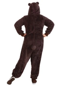 Plus Size Brown Bear Onesie Costume For Adults -Halloween Costumes brown bear plus size onesie 1