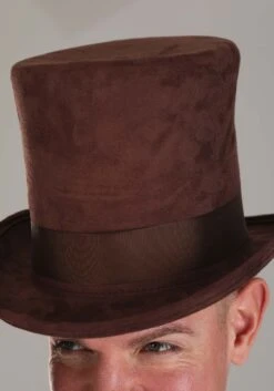 Adult Brown Top Hat -Halloween Costumes brown top hat alt 1